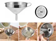 Stainless Steel Funnel Oil Liquid Funnel Metal Funnel Detachable Filter 13cm