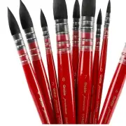 Artist-Grade 9 Mop Paintbrushes with Comfortable Birch Handles for Easy Painting