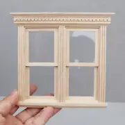 1:12 Scale Dollhouse Miniatures Tiny Unpainted Window Frame Building Handmade