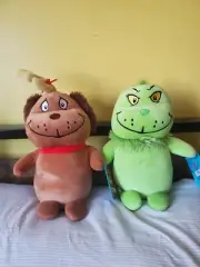 Dr. Seuss The Grinch and Max the Dog 12" Soft Plush NWT