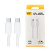 0.2M 60W USB-C to USB-C Mini White Cable USP