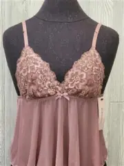 NWOT BCBGeneration XL Lace & Mesh Nostalgia Rose Babydoll Cami Lingerie #96140