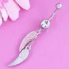 Dangle Angle Wing Ring-Stainless Steel Feather Piercing Navel Belly Button Rings