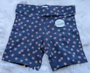 ANKO Girls' Navy Blue Floral Print Shorts – Soft Cotton NWT Everyday Shorts