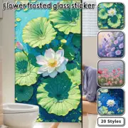 1pcs Frosted Stained Cling Stickers Sunlight Flower Printed Decor Window Home