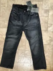 $30 OLD SKOOL URBAN WEAR BOYS COTTON/POLY BLACK JEANS SIZE 6 (WAIST 22")