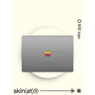 SkinAT 適用于蘋果logo貼紙 MacBook Air保護套貼膜 MacBook logo貼 蘋果電腦標志卡通保護膜 Mac Pro 14膜