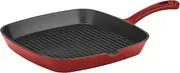 Cuisinart CI30-23CR Chef's Classic Enameled Cast Iron 9-1/4-Inch Square Grill Pan, Cardinal Red