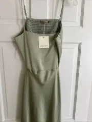Skylar Rose Formal Dress Prom Open Back Large Green NWT long