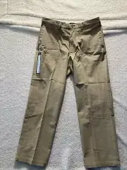 HAGGAR Stretch Corduroy Pant 38x30 beige Classic Fit Flat Front Premium Cord NWT