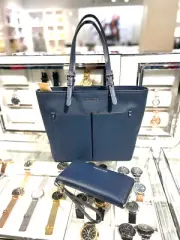 Michael Kors Ladies Medium Tote Bag Handbag Purse + Long Zip Around Card Wallet