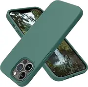 for iPhone 13 Pro Max Case, OTOFLY Liquid Silicone Slim Protective Shockproof Phone Case Cover with Anti-Scratch Microfiber Lining, Compatible with iPhone 13 Pro Max 6.7 inch, Midnight Green