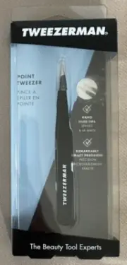 Tweezerman Stainless Steel Point Tweezer Black NEW