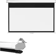 GPVPFLBLMH 60inch Projector Screen Manual Pull Down, Retractable HD Projection Screen with Auto Locking, Ceiling Movie Screen for Outdoor Home Theater(60inch(152cm)-16:9)