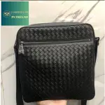 二手精品 BV BOTTEGA VENETA 寶緹嘉 黑色 編織 側背包 公事包 公文包 肩背包 男包 443872