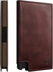 [Ekster] Parliament Leather Card Holder Wallet | Smart RFID Wallet for Men | Minimalist & Slim Wallet with Quick Card Access Metal Card Holder (Classic Brown)