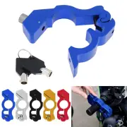 CNC Motorcycle Handlebar Throttle Grip Brake Lock Anti-theft Level Lock w/2 Keys