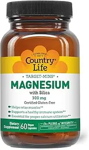 Country Life Magnesium 300 mg, 60 Capsules