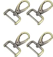 4 Pcs Swivel Clasps Hook, 25mm Detachable Snap Hook Swivel Clasp Keychain Hooks with Key Rings for DIY Craft Purse Strap Keychain (Bronze)