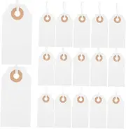 LOPUNER 200Pcs Blank Price Tags with String for Jewelry Clothing Accessories Writable Necklace Tags for Stock Management Display Fade Resistant Design