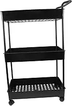 ASAKKURA Small Rolling Cart Organizer Heavy Duty Plastic Storage Rack with Wheels for Kitchen Bathroom Utility Space Saving Mobile Snack Shelf Easy to Move