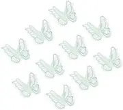 uxcell 10Pcs Butterfly Appliques Embellishments, 2 inches Double Layer Lace Organza Butterfly Patches Sew On Appliques for Wedding Bride Dress Clothes Hat Curtain, Green