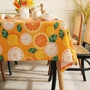 Fruit Orange Square TableclothPolyester Table ClothWaterproof and Wrinkle Res...