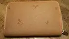 PETUSCO Pebbled Leather Zipper Wallet Light Brown with Tan Trim Horse Logo NWT