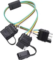 Y-Trailer Splitter Harness Adapter, 4PIN American Trailer Pickup Truck Terminal, 2 in 1 Trailer Splitter
