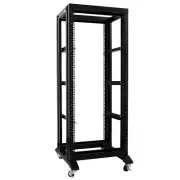 27U 4 Post Open Frame Network It Server Rack 17"Deep 3 pairs of L-Rails