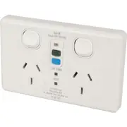 POWERTECH PS4048 10A Double Gpo With Rcd 30Ma Rated Trip Current 10A DOUBLE GPO WITH RCD