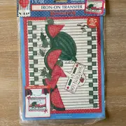 Vintage Watermelon Patch Plaid Folk Art Iron-on Transfer by Tasha Yates