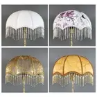 E27 Tassel Lamp Shade Fabric E27 Lamp Cover Vintage Lace Light Shades