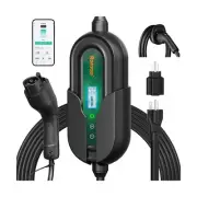 Level 1/2 EV Charger, WiFi APP, 16A 110V-240V NEMA 6-20 & NEMA 5-15 Plug Leve...