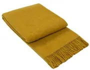 Brighton NZ Wool Throw Rug - Mustard