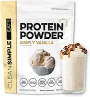 Clean Simple Eats Simply Vanilla Whey Protein Powder, Natural Sweetened and Cold-Pressed Whey Protein Powder, 20 Grams of Protein, 30 Servings