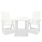 3 Piece Bistro Set Plastic White vidaXL