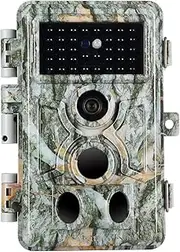 Game Trail Camera No Glow 24MP 1296P H.264 MP4 Video Night Vision 0.1S Trigger Motion Activated Easy Operate Waterproof Wildlife Hunting Deer Cam Password Protected Photo & Video Model Time Lapse
