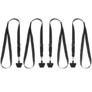 4Pcs Smart Phone Lanyard with 4 Patches, Black (73-50cm)