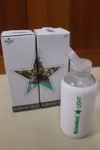 在飛比找Yahoo!奇摩拍賣優惠-海尼根  Heineken LIGHT 時尚玻璃隨身瓶 水壺