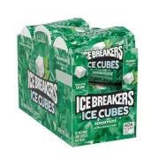 40 Count ICE BREAKERS ICE CUBES Sugar Free Spearmint Chewing Gum Bottles