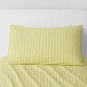Sheridan Bayley Stripe Washed Percale Sheet Set in Lemon Yellow Size: Double Material: Cotton @Sheridan Rewards