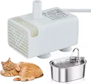 Pet Fountain Pump, Cat Water Replacement Pump, Ultra Quiet Low Power Consumption Submersible Motor for Multi-Pet Household Use, 2.17x1.5x1.18 inches, White Color