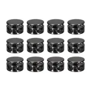 12pcs Double Hole Spring Cord Locks End Toggle Stoppers Black
