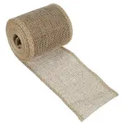 2.36" Wide 3.28 Yards Burlap Fabric Ribbon Jute Crafts Roll Decoration Tan