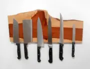 20" Old Growth Wall Knife Holder Ca Big Sur Sierra Redwood Strong Magnet L@@K