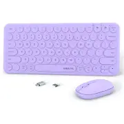 Mini Computer Wireless Keyboard and Mouse Combo, Colorful Compact Silent Line...