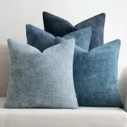 Pack of 4 Couch Throw Pillow Covers 18x18 18" x 18" (Pack of 4) Neutral Blue
