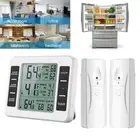 Indoor Outdoor 2 Sensors Digital Freezer Alarm Thermometer Fridge Home Wireless