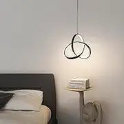 Mengjay LED Pendant Light, Modern Design Ceiling lamp, dimming in Three Colour temperatures, 15W LED lamp, LED Light for Living Room Bedroom Kitchen (Black)